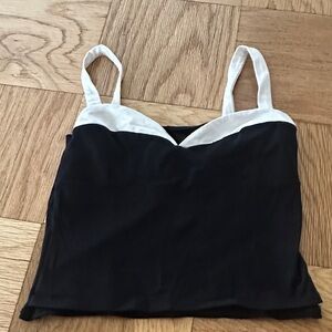 Black and White Strappy Top
